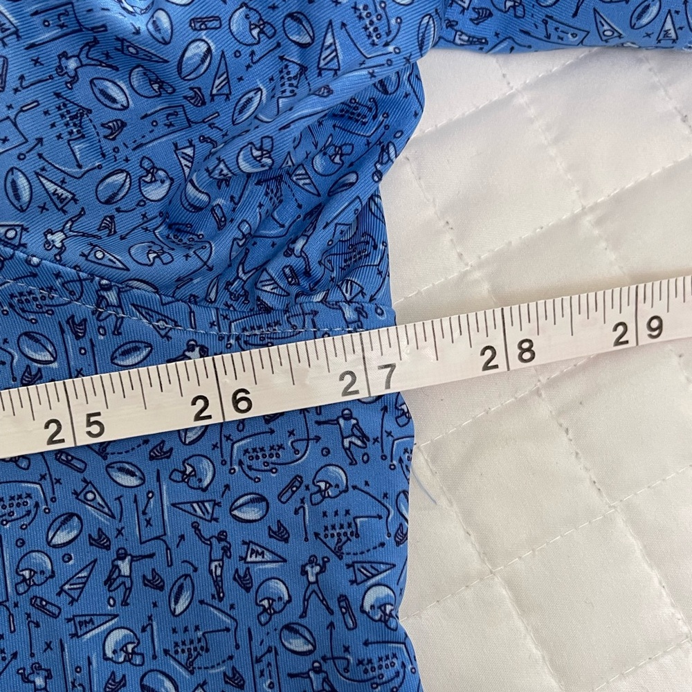 Peter Millar Golf Polo Shirt Game Day Performance Football Men Active XXL Blue - Picture 8 of 9